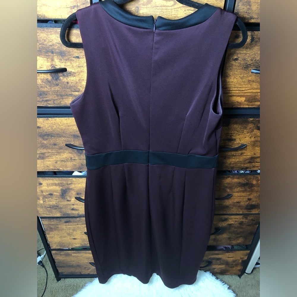 New York & Company Plum and Black Midi Dress - Picture 12 of 16